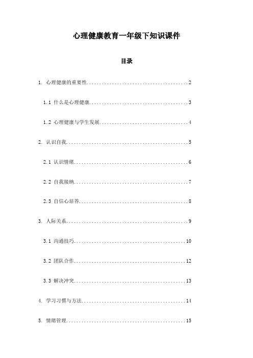 心理健康教育一年级下知识课件