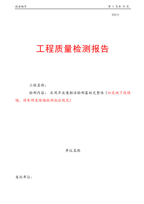 声波透射法检测报告