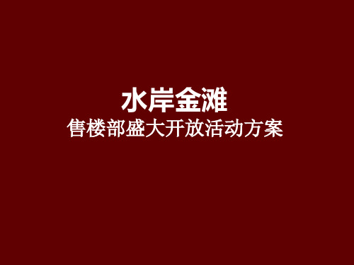 水岸金滩项目售楼部开放活动方案