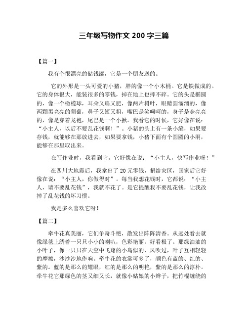 三年级写物作文200字三篇