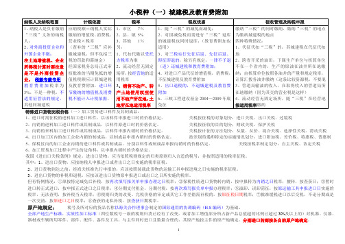 注册会计师税法各小税种总结