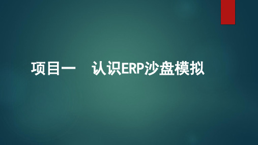 高教社电子沙盘应用教程(新道新创业者)(第二版)教学课件项目一