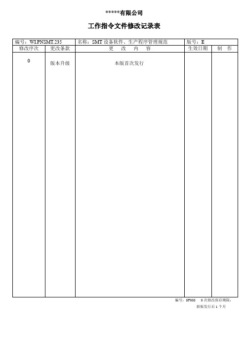 SMT设备软件、生产程序管理规范