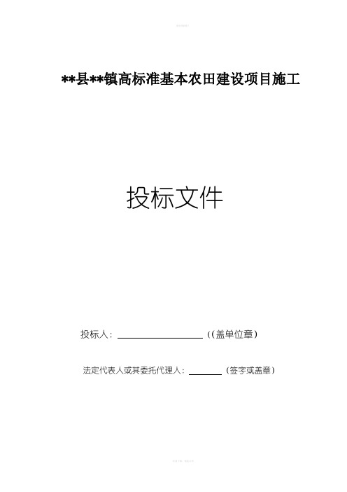 高标准基本农田建设项目施工投标文件