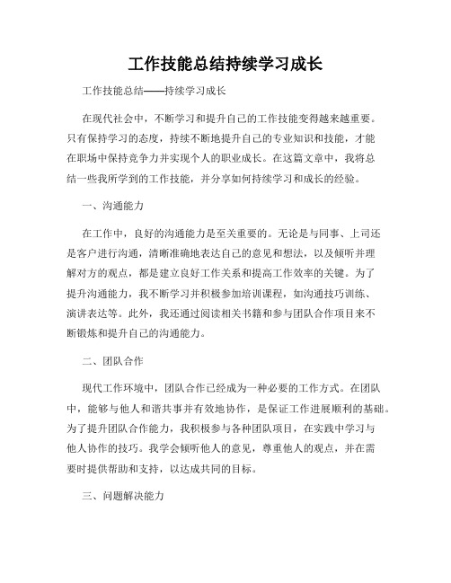 工作技能总结持续学习成长