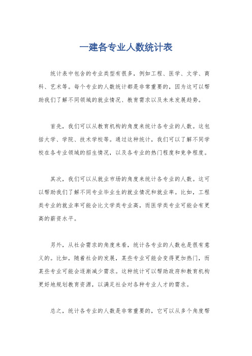 一建各专业人数统计表