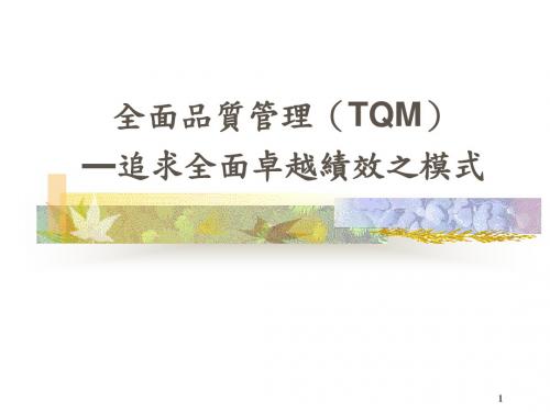 全面品质管理(TQM)-139页PPT文档资料