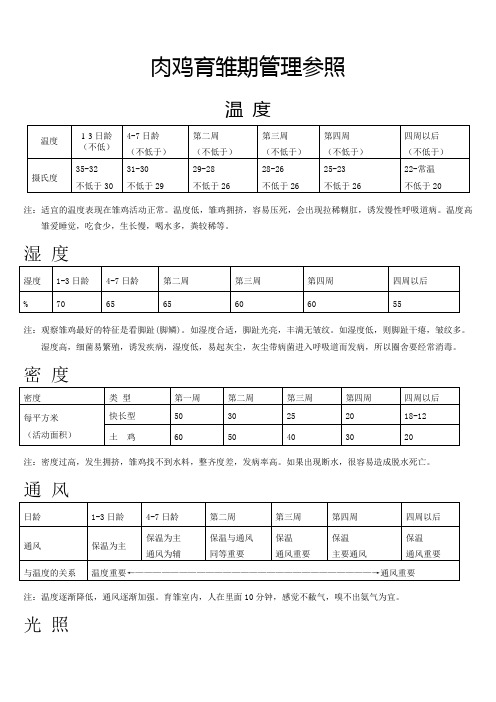 肉鸡育雏期温度密度与通风