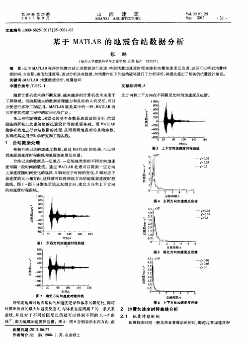 基于MATLAB的地震台站数据分析