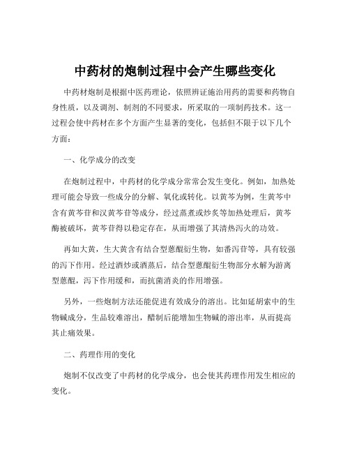 中药材的炮制过程中会产生哪些变化