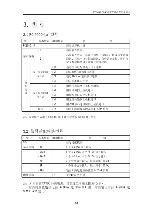 FC2000-1A说明书第3章