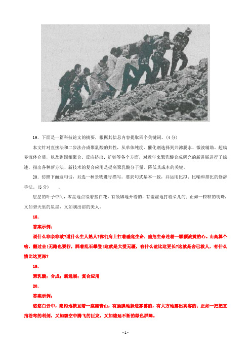 2009年高考题分类汇编—语言运用专题(二)