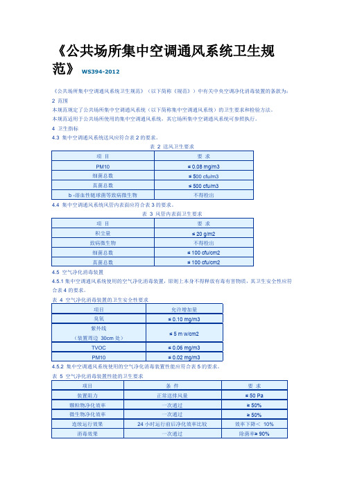 《公共场所集中空调通风系统卫生规范》