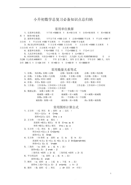 小升初数学总复习总归纳(必备知识点大全)课件.doc