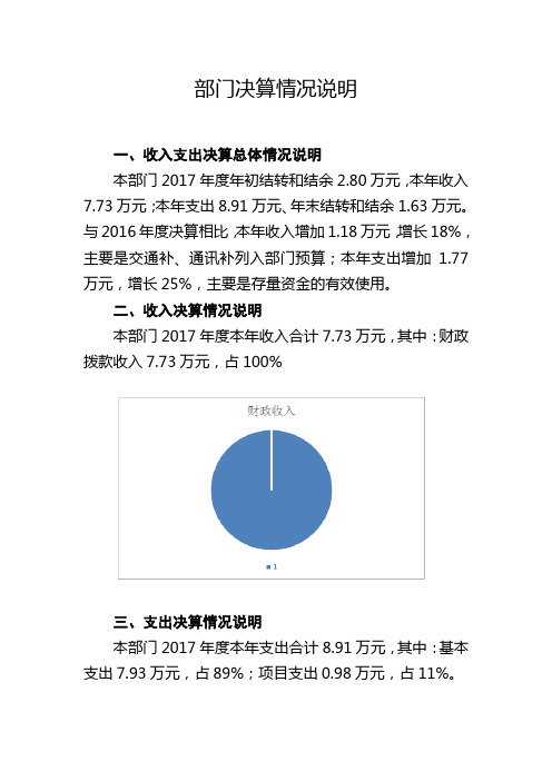 部门决算情况说明