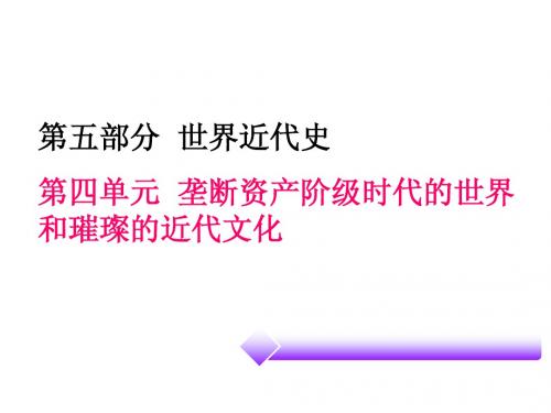 《广东中考必备·历史》 第五部分世界近代史第四单元  垄断资产阶级时代的世界和璀璨的近代文化(31张PPT)