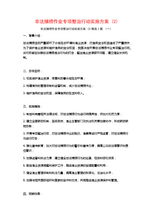 非法捕捞作业专项整治行动实施方案2篇