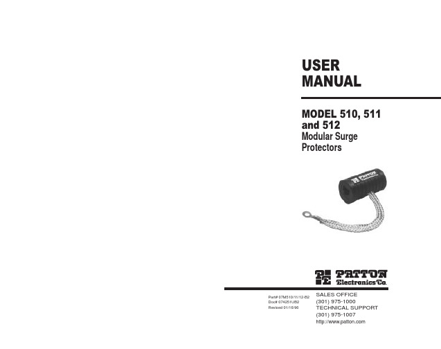 帕顿510系列模块化浪涌保护器使用说明书