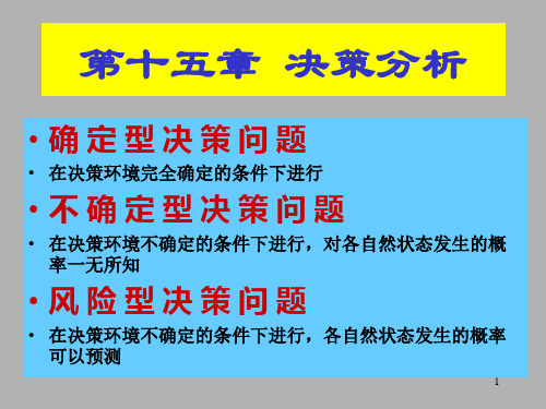 管理运筹学的决策分析