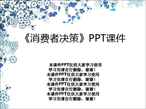 《消费者决策》PPT课件