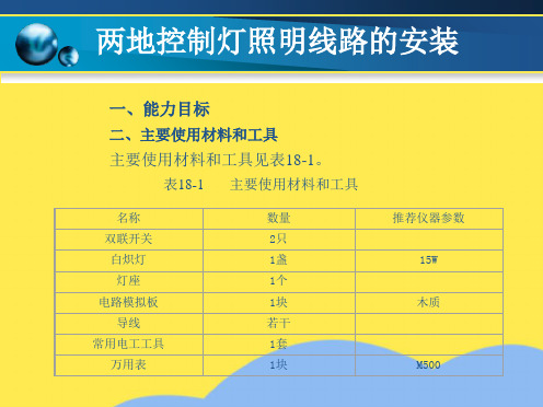 项目两地控制灯照明线路的安装(“开关”相关文档)共8张