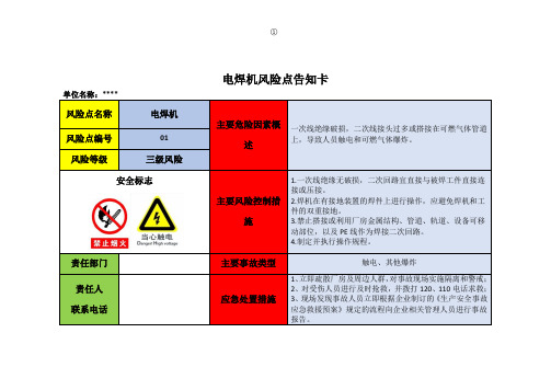 建筑工程危险源辨识风险点告知卡31张