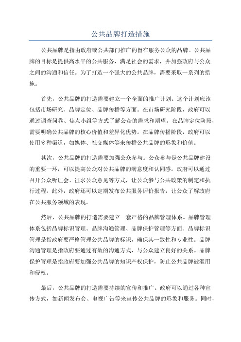 公共品牌打造措施