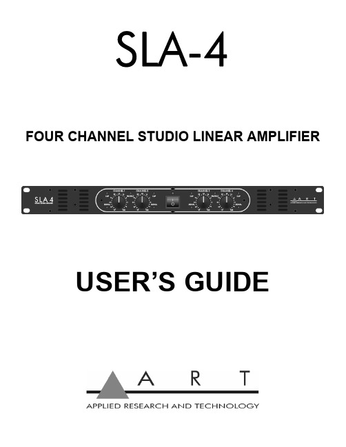 ARt SLA-4四路工作室线性功放用户指南说明书