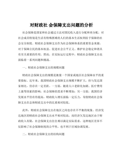 对财政社 会保障支出问题的分析