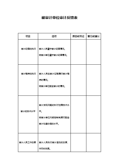 经济责任审计反馈表