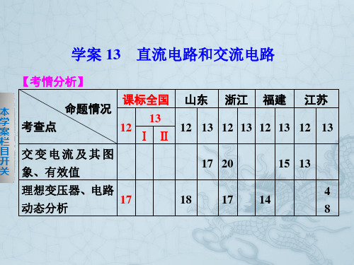 版《考前三个月》高考物理(通用)大二轮专题复习课件直流电路和交流电路