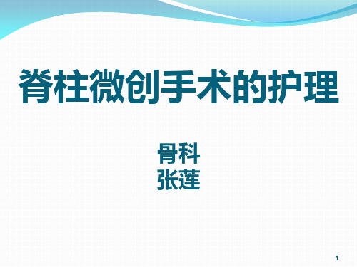 脊柱微创手术的护理PPT课件