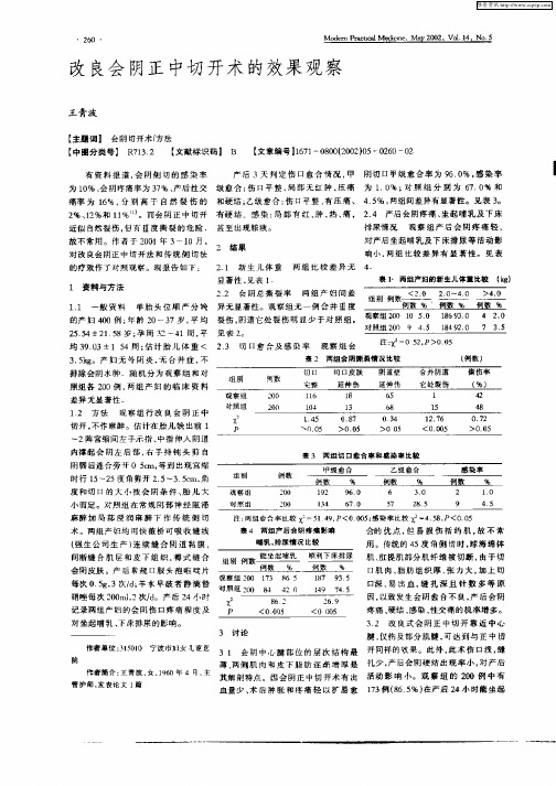 改良会阴正中切开术的效果观察