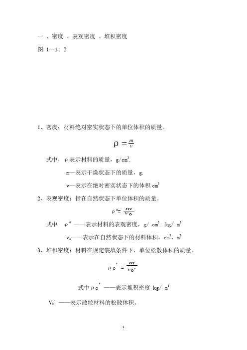 建筑材料公式