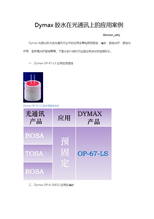 Dymax胶水在光通讯上的应用案例