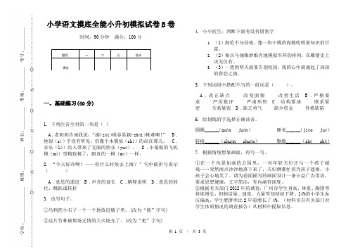 小学语文摸底全能小升初模拟试卷B卷