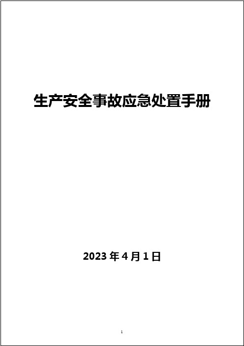 生产安全事故应急处置手册