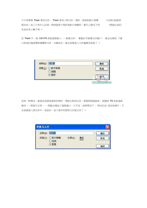 flash图形、按钮和影片剪辑元件