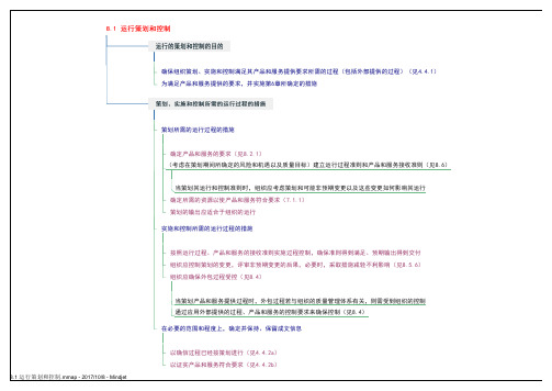 8.1 运行策划和控制理解思维导图
