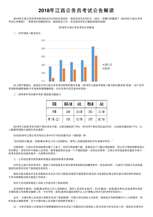 2018年江西公务员考试公告解读