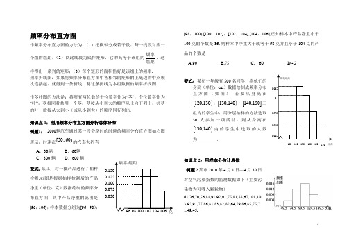 高中数学频率分布直方图