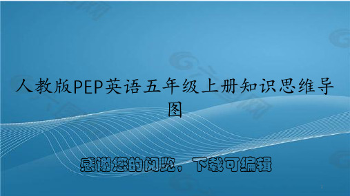 人教版PEP英语五年级上册知识思维导图