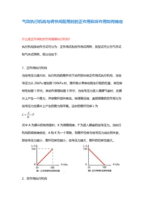 气动执行机构与调节阀配用时的正作用和反作用如何确定