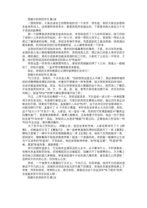 我眼中的苏轼作文七