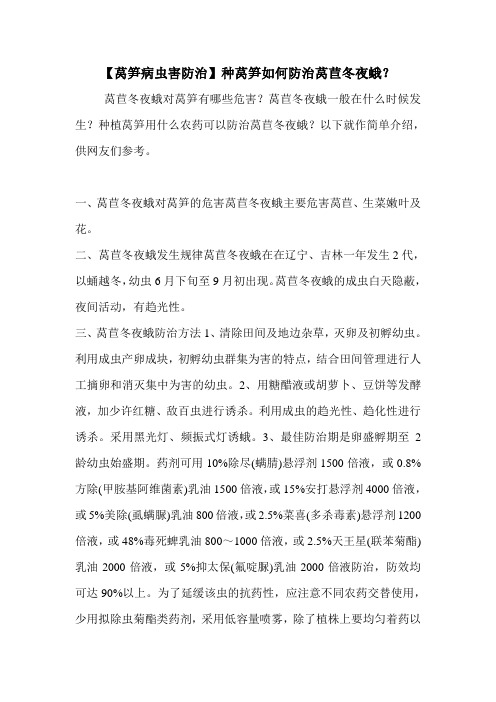 【莴笋病虫害防治】种莴笋如何防治莴苣冬夜蛾?