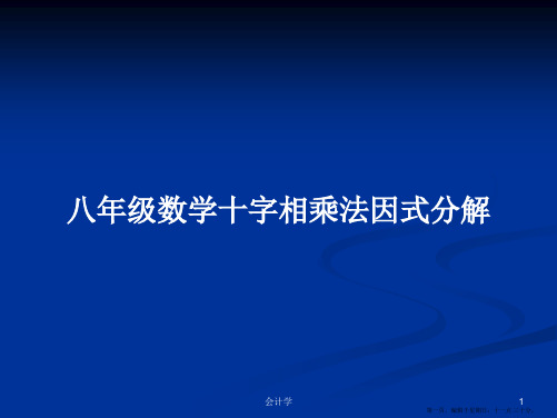 八年级数学十字相乘法因式分解学习教案