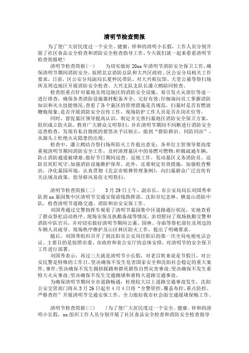清明节检查简报