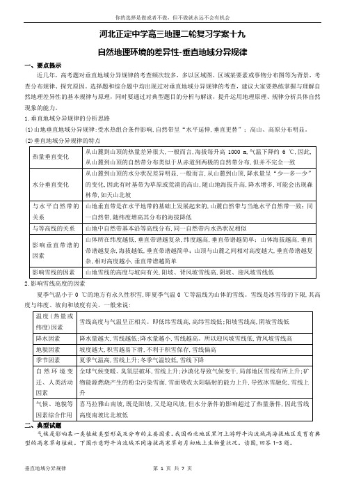 19自然地理环境的差异性-垂直地域分异规律