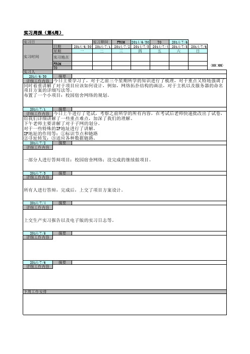 华北科技学院生产实习2014实习日志