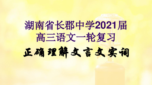 一轮复习高三语文《正确理解文言文实词》课件(224张PPT)